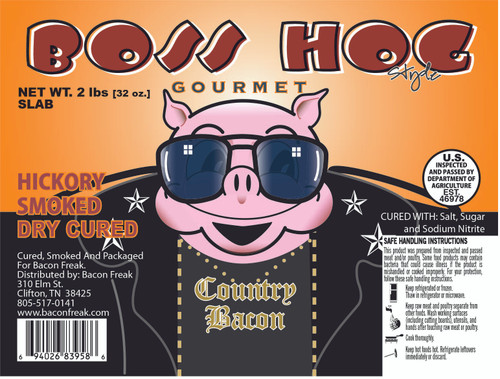 Boss Hog Hickory Smoked Slab 2# label