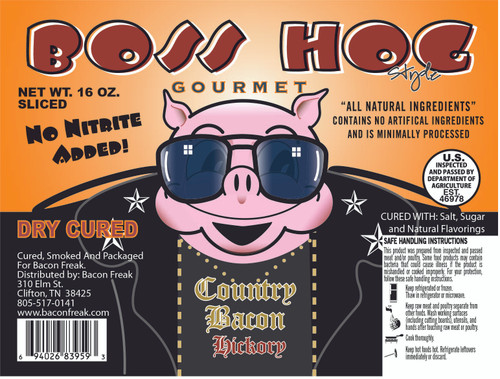 Boss Hog Hickory Smoked NO NITRATE Bacon