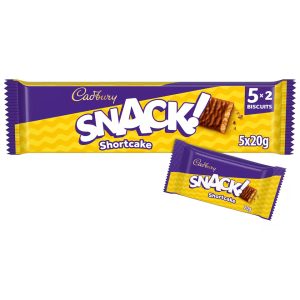 Cadbury Snack Shortcake Chocolate Biscuit 100g (5 pack x 2)