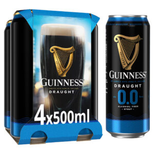 Guinness Draught 0.00% Alcohol Free Cans 6 x (4x500ml)