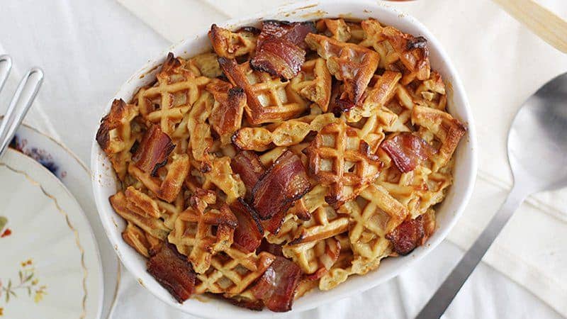 best bacon recipes or mother's day waffle bake bacon